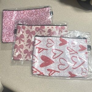 3 make up or pencil bags…CUTE PINK